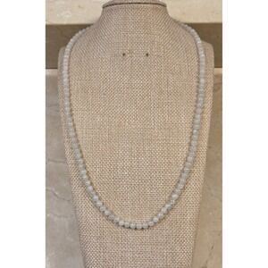 Nicky Butler 5mm Moonstone Bead & Sterling Silver Adjustable Necklace 21-22.5"
